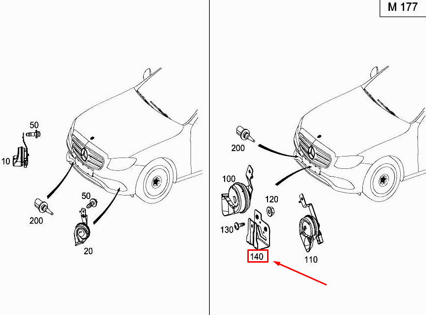 NOUVEAU SUPPORT DE KLAXON MERCEDES-BENZ E W213 A2135422000 ORIGINAL