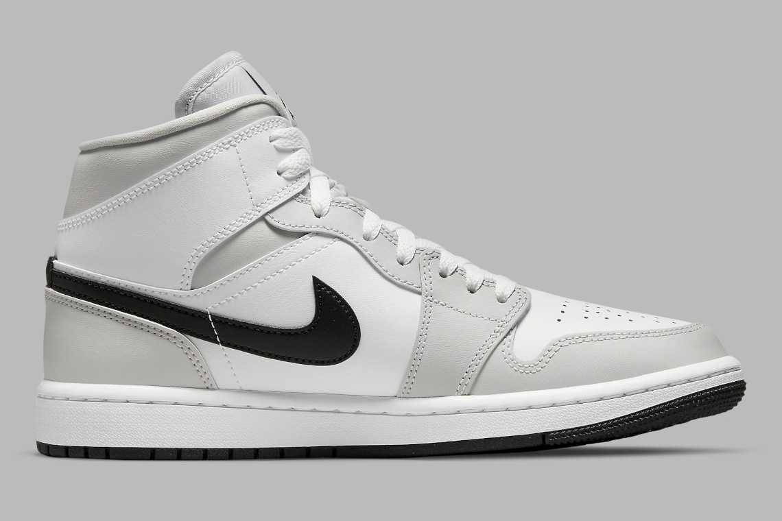 Nike WMNS Air Jordan 1 Mid Grey Fog White Black BQ6472-015 Women US 7 - 12  | eBay