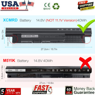 XCMRD Battery For Dell Inspiron 15 3000 Series 15 3521 3537 3531 3542 40WH