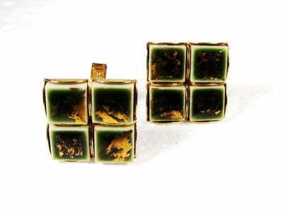 Boutons De Manchette (cufflinks) Vintage Dorés Et Noirs Années 1970 - Occasion, état Correct