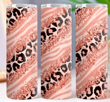 Rose Gold Glitter 20 oz Tumbler 20oz Skinny Cup Mug   Lid w/ Straw