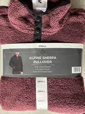 NWT Member's Mark Men's Alpine Sherpa Quarter Snap Pullover-Red/Maroon- Small