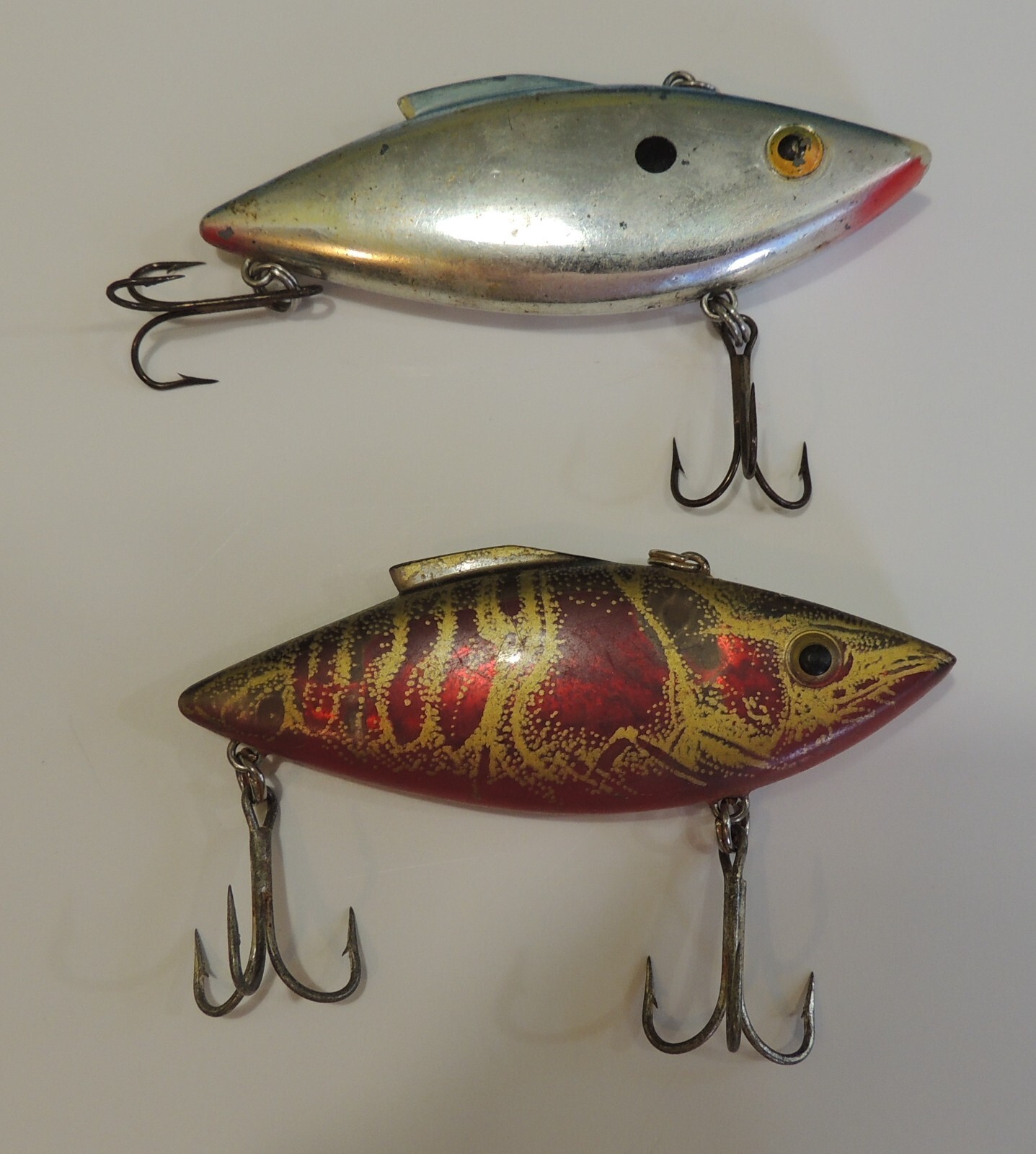 Vintage rattle traps lipless crankbait fishing lures chrome craw 3.5 ...