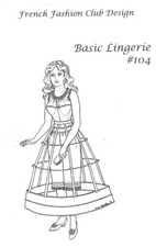 French Fashion 1860's Basic Lingerie Pattern 104 for Doll.