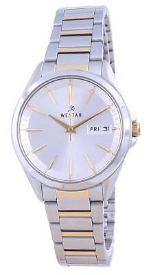 Westar Silber Zifferblatt Zweifarbig Edelstahl Quarz 40212 CBN 107 Damenuhr