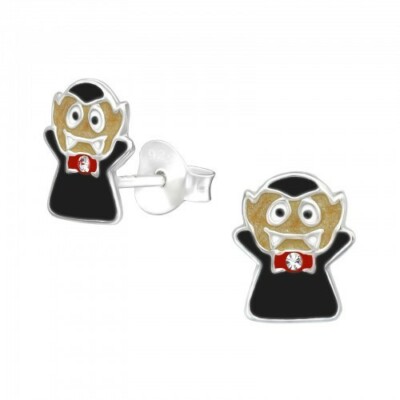 Halloween 925 Sterling Silber Vampir Kinder Ohrstecker - Geschenkbeutel