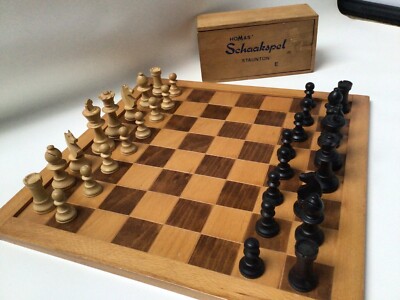 Staunton, Thomas - Schachspiel - Schaakspel - Holz; einwandfreier Zustand