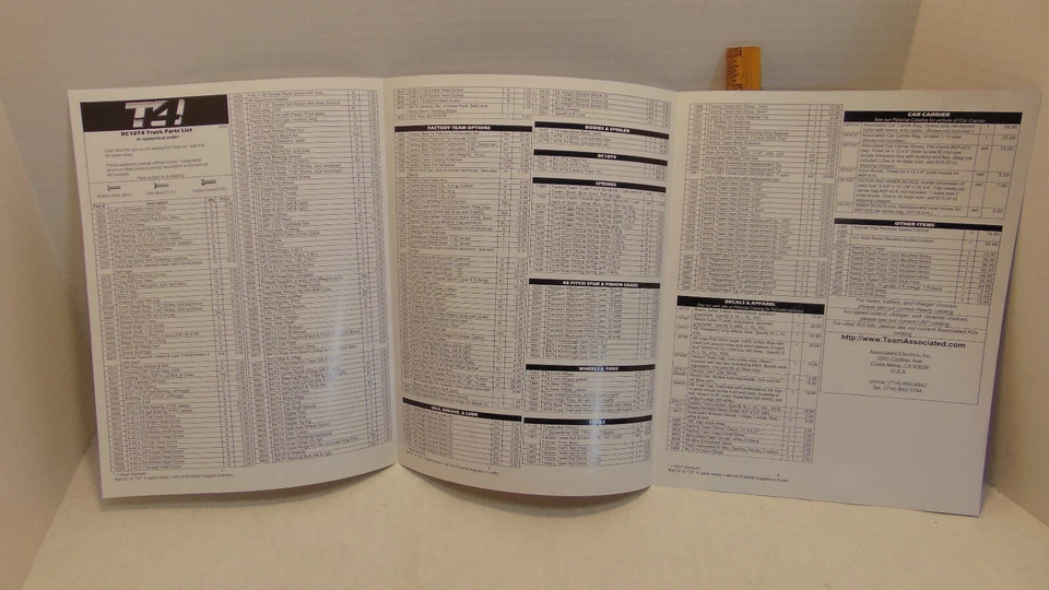 Vintage 2004 Team Associated RC10T4  Brochure/Parts Explosion/Parts List - Image 2 of 2