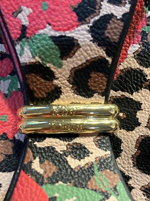 BETSEY JOHNSON SMALL BACKPACK PURSE BAG LEOPARD WITH ROSES  display picture 2