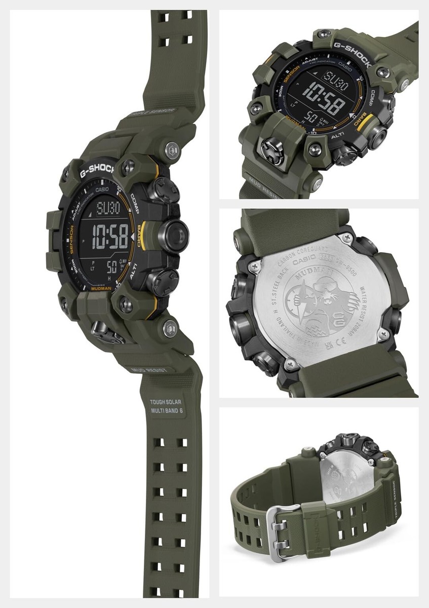 Casio G-Shock GW-9500-3 Master Of G Mudman Green Resin Solar Watch