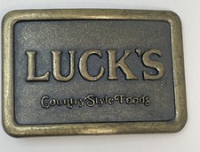 Vintage LUCKS Country Style Foods Lucky Belt Buckle