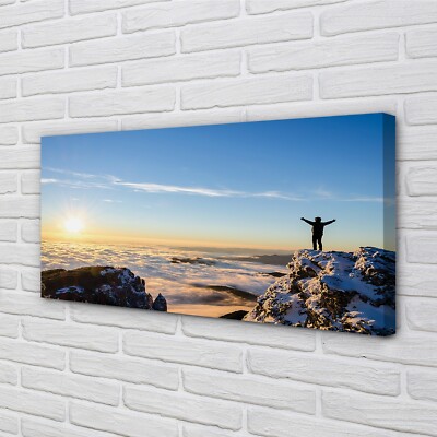 Tulup Leinwandbild 120x60 Wandkunst Bergmann Wolken Osten