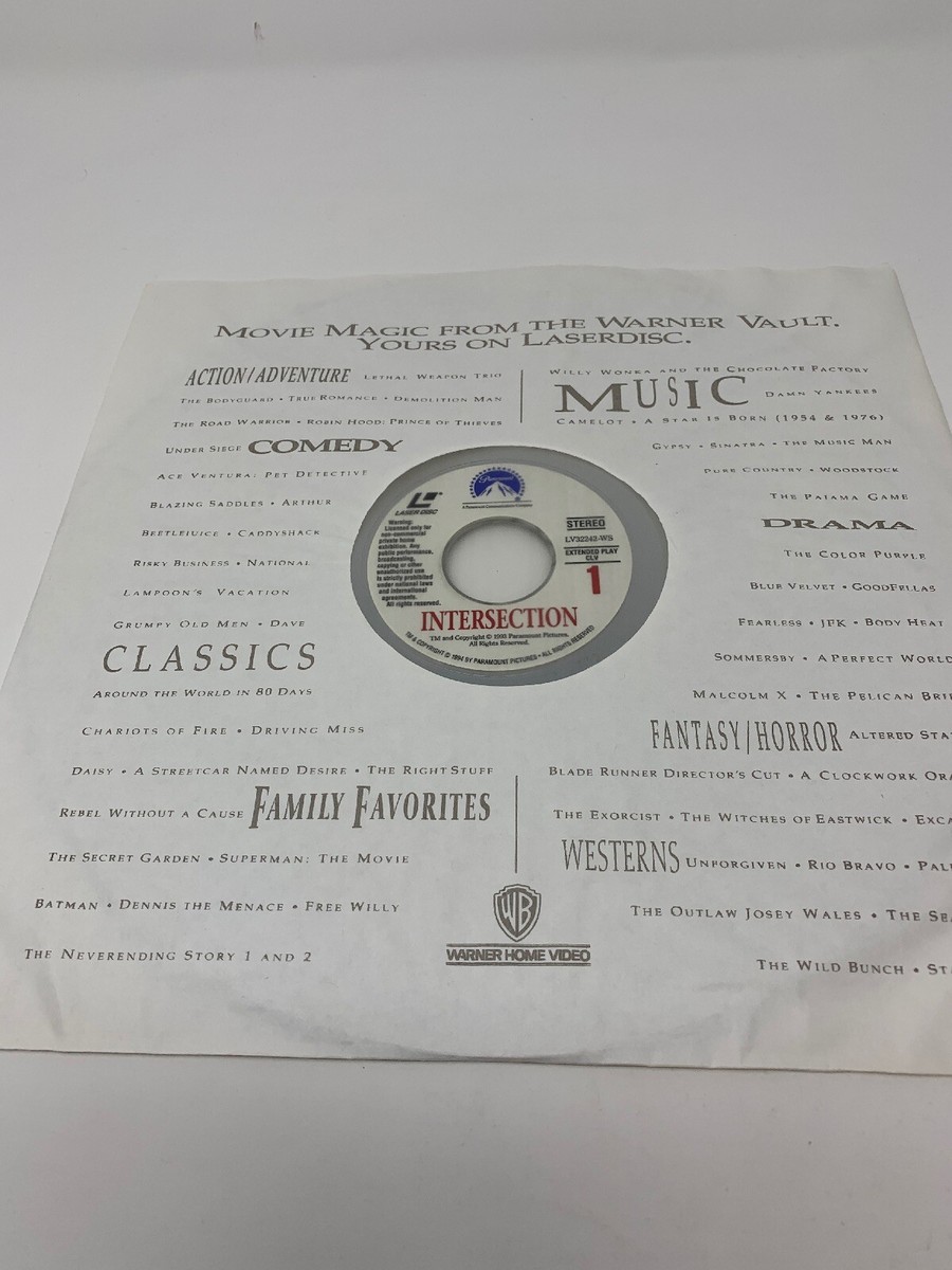Intersection Widescreen Laserdisc LD Richard Gere Sharon