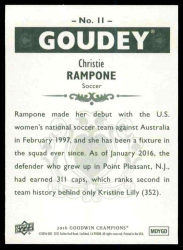 2016 UD GOUDEY CHRISTIE RAMPONE #11 - Picture 2 of 2