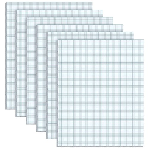 6 Pcs 8.5 x 11 Quadrille Pads 10 Squares Per Graph Paper Pad Back to School E...