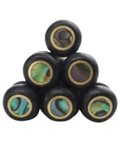 Ubrand AYUBOUSA 6pcs Ebony Guitar Pins Inlaid 4mm Abalone Dot Acoustic Guitar...