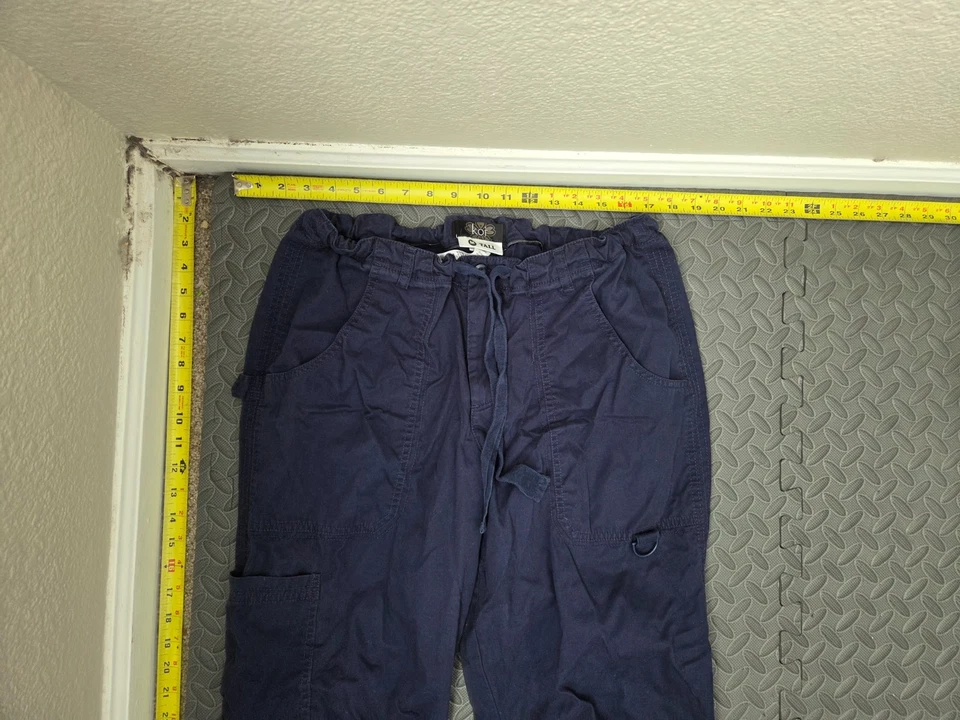 Koi Lindsey Cargo Scrub Pants Navy Blue Sz Medium Tall #S80 - Image 2 of 4