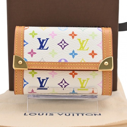 Used Louis Vuitton Monogram Multicolor Porte-Monnaie Pla Coin Case Wallet S Rank