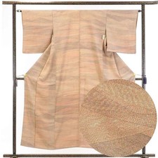 Clearance Recycled Silk Komon Kimono Brown Lined Women's M (Rank A)