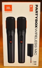 JBL Party Box Wireless Mic 2 Microphone Set in Original Box JBLPBWIRELESSMICAM