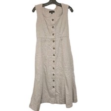Banana Republic Button A Line Dress Size 6 Tan Good Cond. Belt Missing 