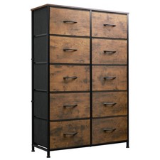 WLIVE Tall Dresser for Bedroom A-medium Size, Rustic Brown Wood Grain Print 