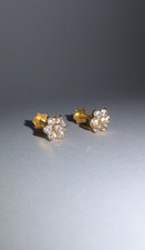 18ct gold earrings studs 9mm