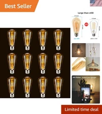 4W Dimmable Edison Light Bulbs - Warm White Amber Glass, Energy Efficient Style