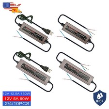 5A 12V Transformer AC 110V To DC 12V 60W IP67 Waterproof Adapter For Led Strip