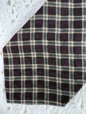 Vintage Men's Silk Tie Plaid 3.75" x 58" EUC Silk from Italy Made in USA