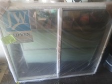 JELD-WEN White Vinyl Sliding Window Double-Pane Insulating Glass with Screen