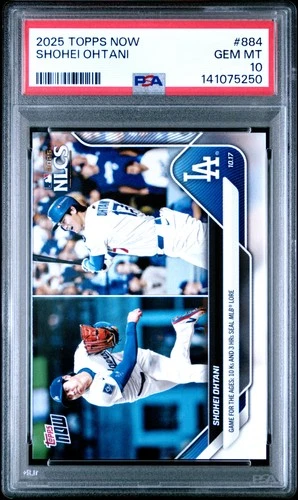 2025 Topps Now #884 Shohei Ohtani PSA 10 Game for the Ages NCLS 10Ks 3HRs