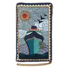 MARY FRANCES On Board Beaded Cruise Ship Crossbody Phone Bag