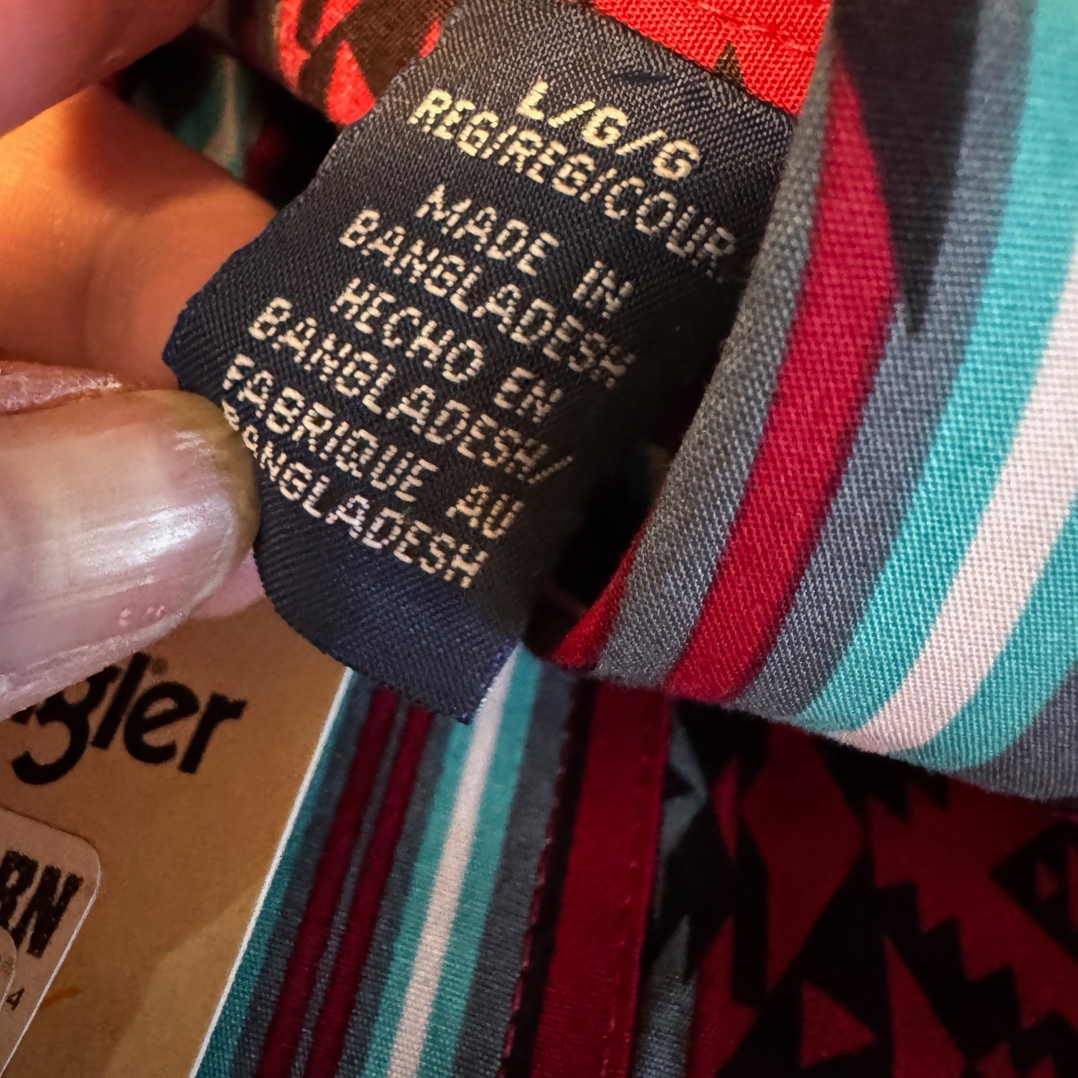 NEW Wrangler Men's Checotah Southwestern Pearl Snap Shirt Large Landman Cowboy thumbnail 7