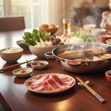 Multi-Section Hot Pot Induction Compatible Cookware Large Capacity for Parties