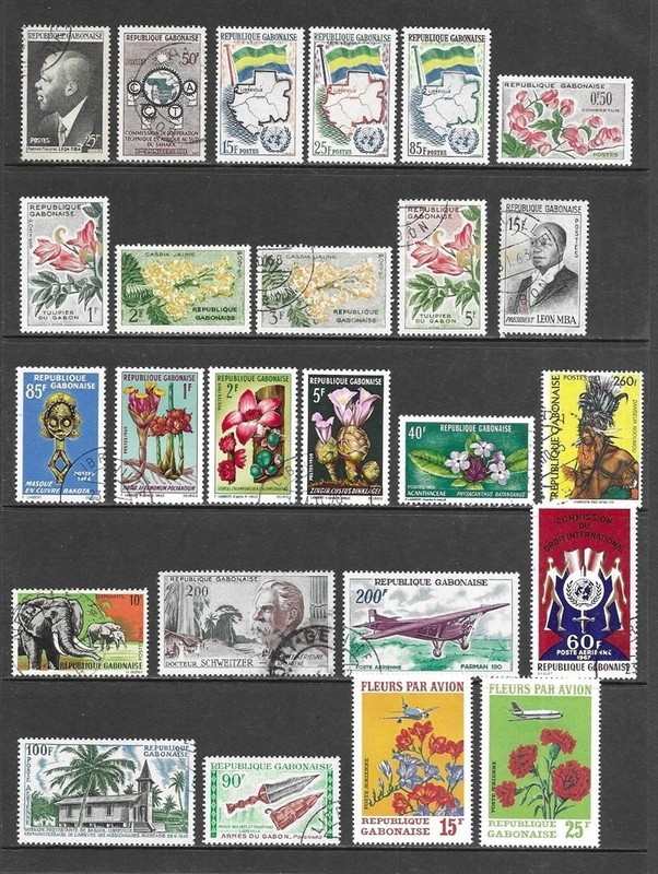 Lot of Assorted Stamps from Gabon . . . . . . . 2 pages