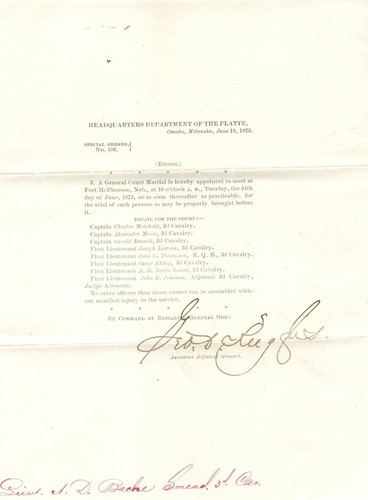 1869, Fort Bascom, N,M. Territory, three orders, Generals signed, 3rd ...