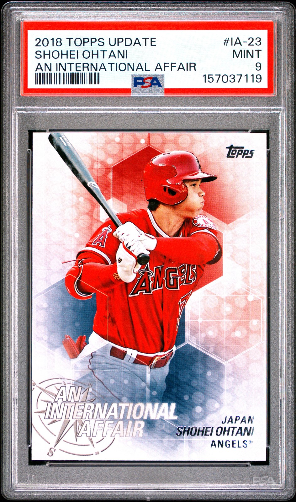 2018 TOPPS UPDATE AN INTERNATIONAL AFFAIR #IA-23 SHOHEI OHTANI ROOKIE RC PSA 9