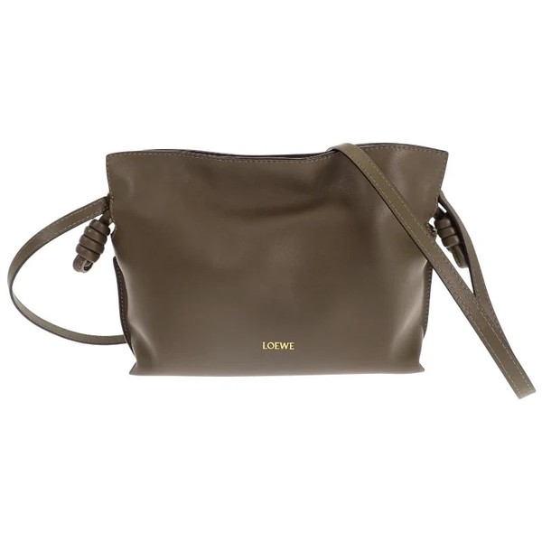 LOEWE Flamenco Clutch Mini 2Way Bag Nappa Calf Dark Khaki Ladies ISY