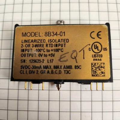 DATAFORTH 8B34-01 / 8B3401 Linearized Isolated RTD Input Used