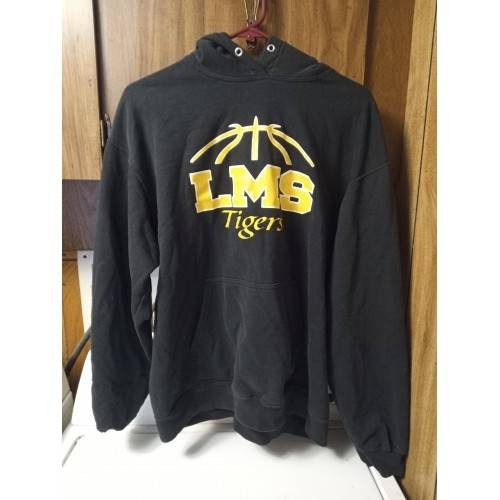  PORT & CO HOODIE COTTAGE GROVE OREGON BLACK SZ L LINCOLN MS TIGERS BASKETBALL 
