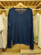 POLO RALPH LAUREN JUMPER SWEATER PULLOVER NAVY MEDIUM COTTON CASHMERE V NECK MEN