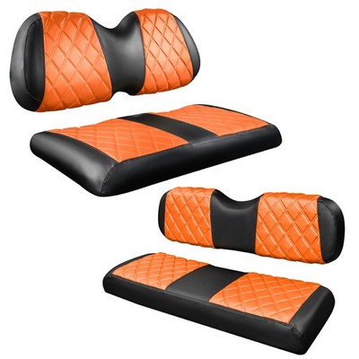 NOKINS 4PCS Golf Cart Diamond Seat Covers Kit,Front and Rear Seat Covers for ...