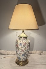 Vintage Asian Porcelain Table Lamp Famille Ro...