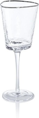 Aperitivo Triangular Stemware or Glassware - Clear with Platinum Rim -