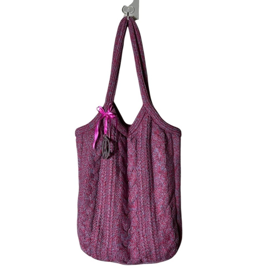 Bolso de Mano De Colección Y2K American Eagle Tejido con Cable Hobo Bohemio Festival Hippie Paz Foto 2 de 4