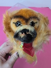 7" Long Vintage Steiff 1960 s Peky Puppy Dog Tagged Brown Golden Mohair Si