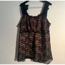 Venezia 22/24 Grunge whimsigoth fairy witchy y2k Lace overlay black top