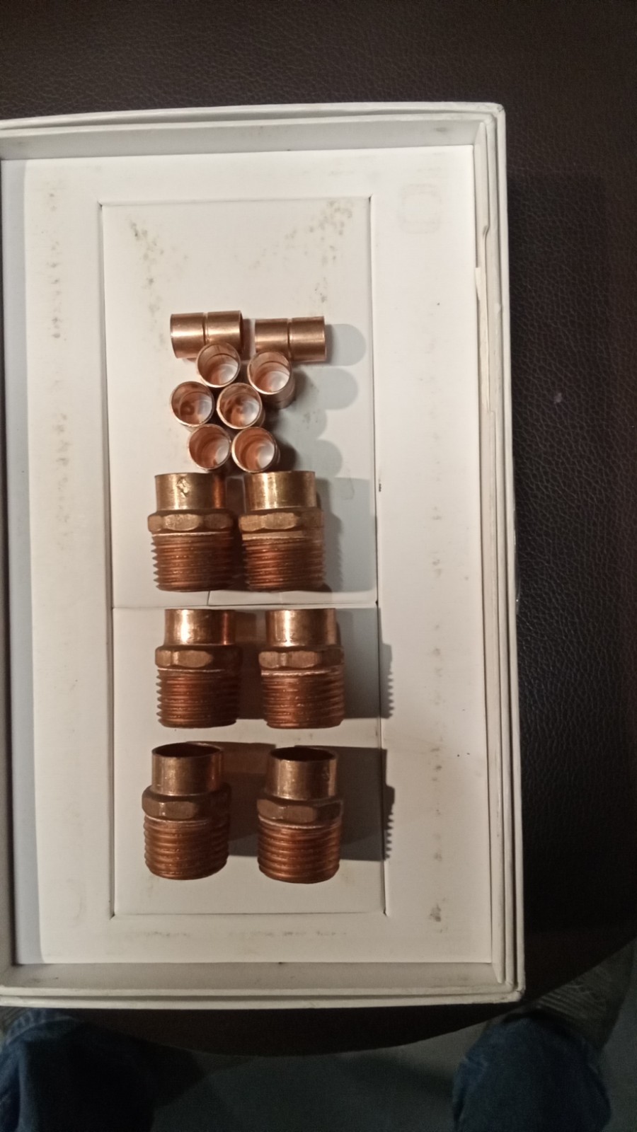 NEW ( 8 ) 3/8" COPPER COUPLING &  ( 6 ) 1/2" COPPER ADPT  SOLDER X MPT FITTING