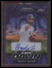 2025 Leaf Football Nation - A New Dawn Auto Lava Purple #NA-BQ1 Brady Quinn #/8